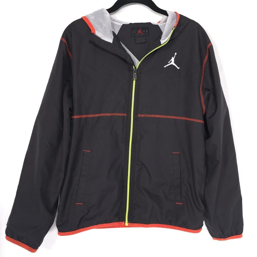 JORDAN Kids‎ Boys Jacket Full Zip Black XL 13-15 Yrs Athletic Hooded